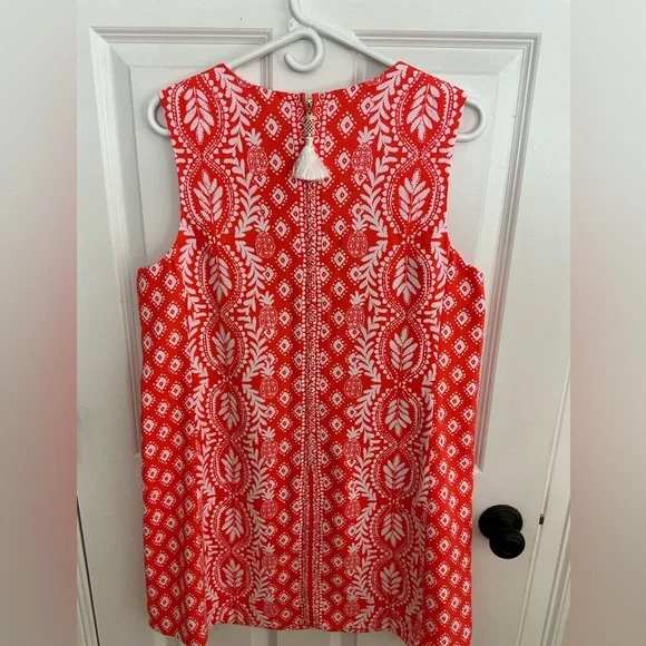 Lilly Pulitzer Edita Shift Dress in Flamingo Feather Harbor sz 12 - Picture 5 of 6